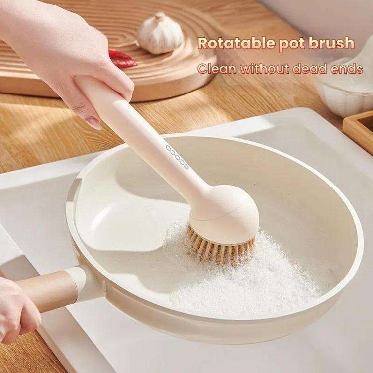 2pcs /Set ecoco Pot Washing Brush Short Handle Squeezeable + Long Handle Rotatable Household Dish...