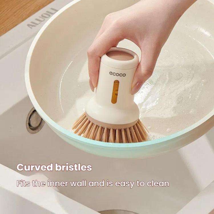 2pcs /Set ecoco Pot Washing Brush Short Handle Squeezeable + Long Handle Rotatable Household Dish...