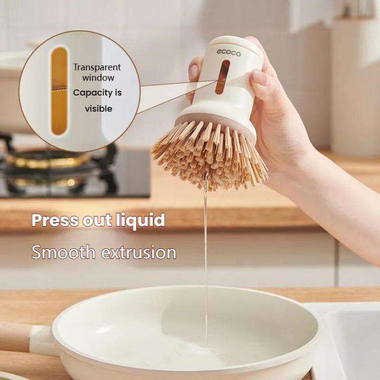 2pcs /Set ecoco Pot Washing Brush Short Handle Squeezeable + Long Handle Rotatable Household Dish...