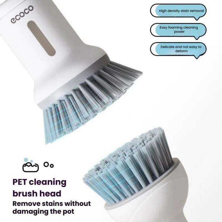 2pcs /Set ecoco Pot Washing Brush Short Handle Squeezeable + Long Handle Rotatable Household Dish...