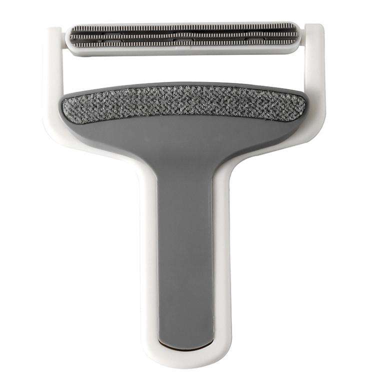 Household Clothes Scraper Portable Multifunctional Hair Removal Brush(White Gray)