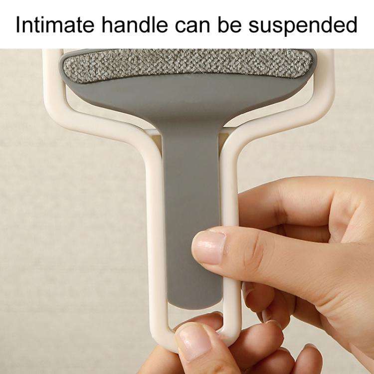 Household Clothes Scraper Portable Multifunctional Hair Removal Brush(White Gray)