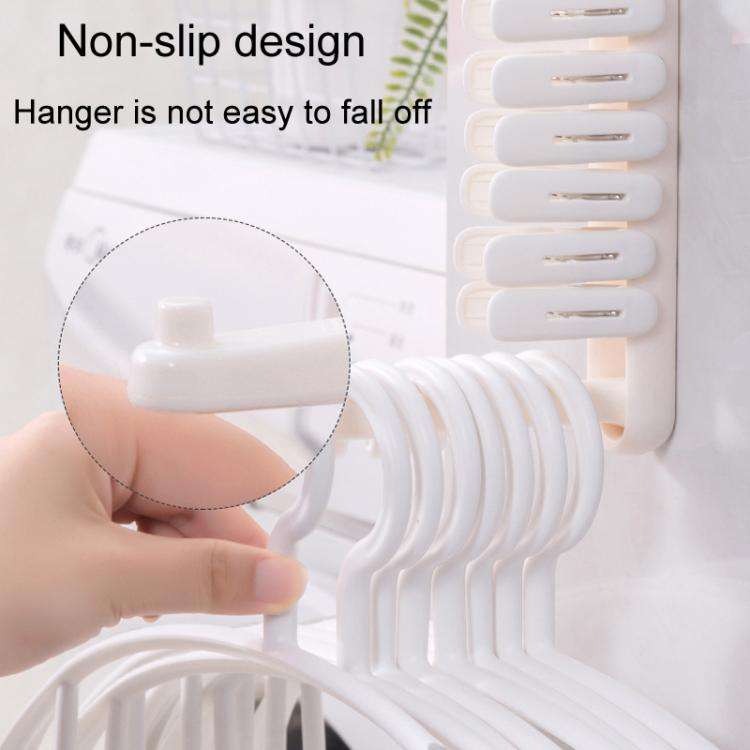 Balcony Household No-Punch Foldable Clothes Rack Clip Organizer(White)