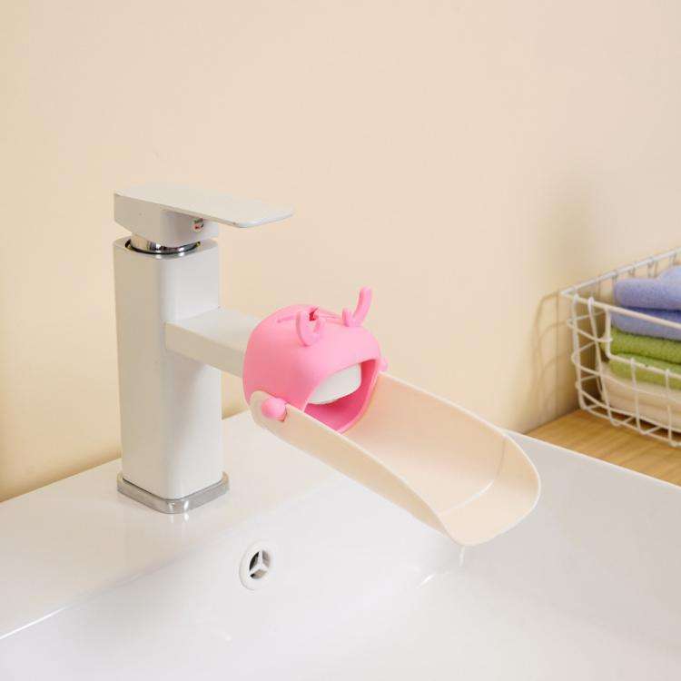 Cartoon Little Deer Kids Faucet Extender Household Splashproof Faucet Diverter Tool(Pink)
