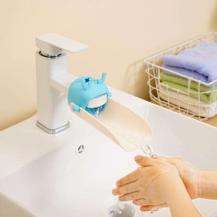 Cartoon Little Deer Kids Faucet Extender Household Splashproof Faucet Diverter Tool(Blue)