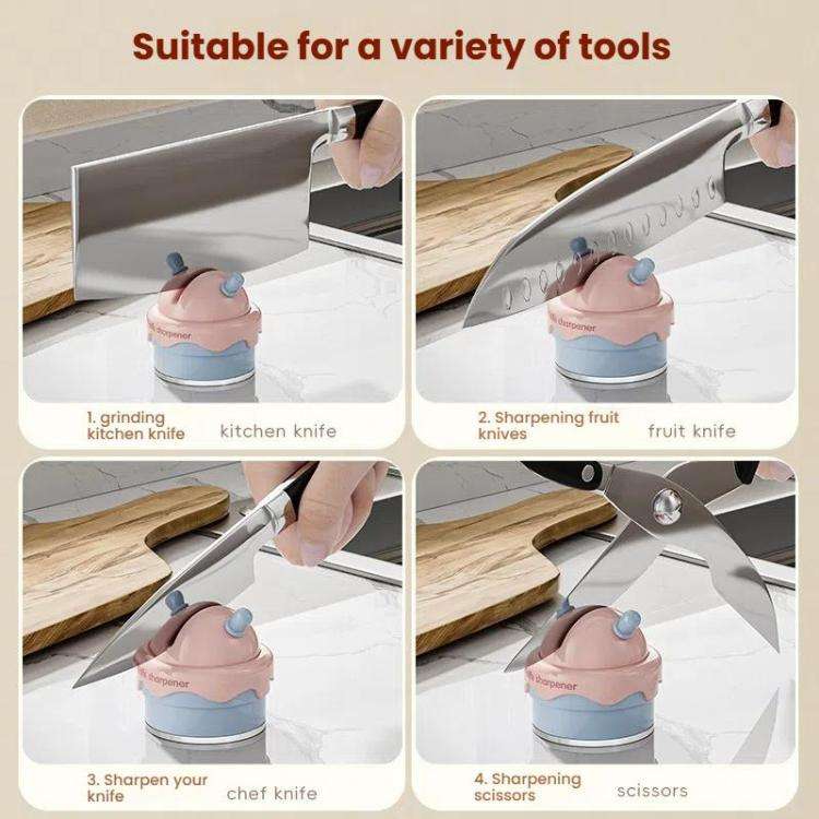Suction Cup Knife Sharpener Home Kitchen Sharpening Knife Scissors Tool Quick Sharpener(Iceberry ...