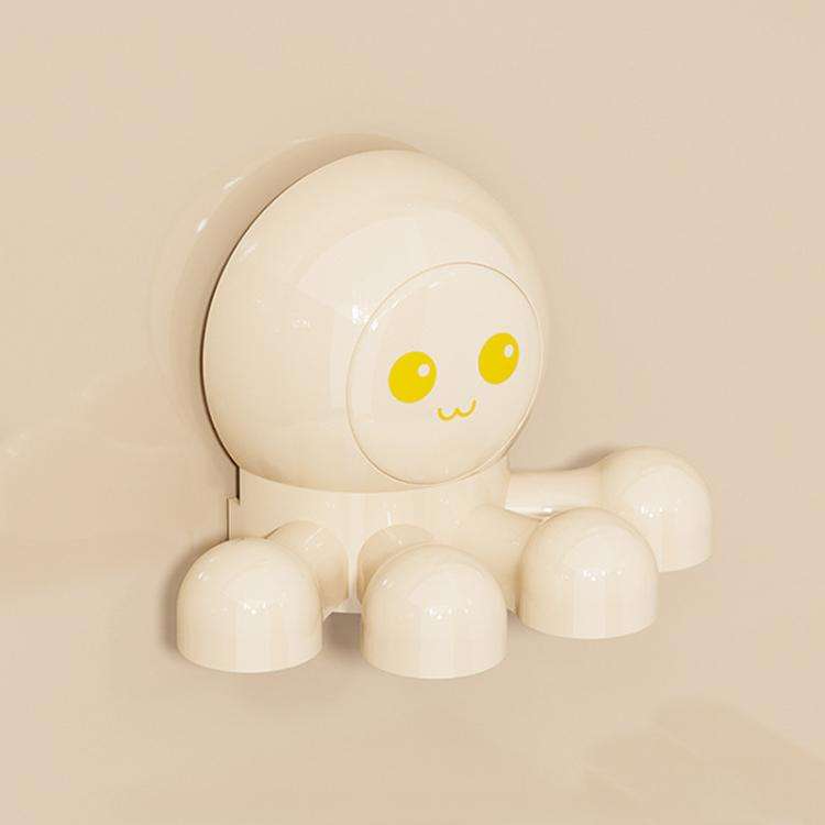 Octopus Suction Cup Toothbrush Holder Bathroom Wall Mounted Toothbrush Storage Shelf(Yellow)