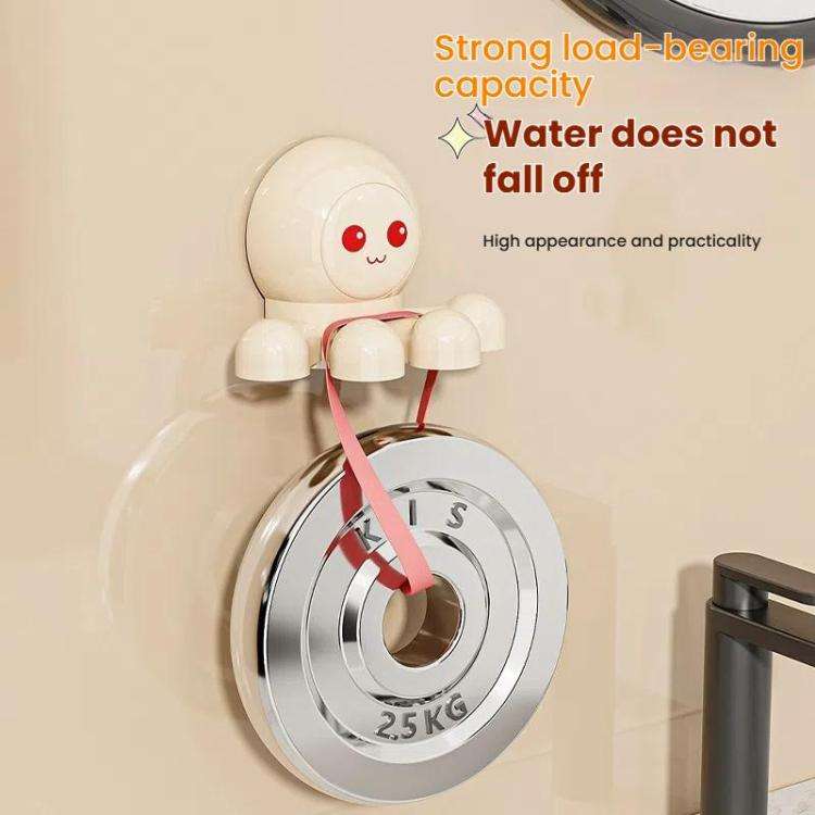 Octopus Suction Cup Toothbrush Holder Bathroom Wall Mounted Toothbrush Storage Shelf(Red)