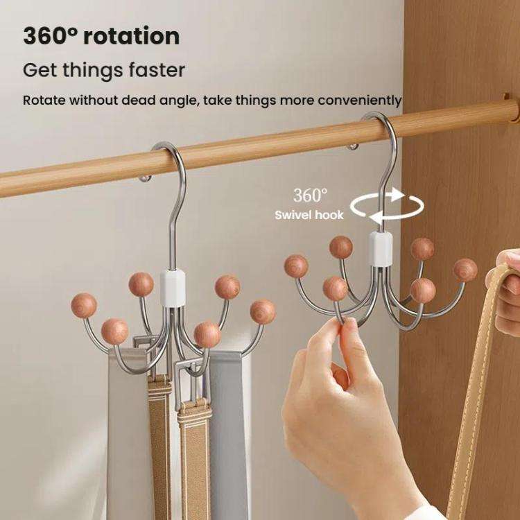 Six Claws Hooks 360 Degree Rotating Wardrobe Bag Hanger Multi-functional Underwear Clothes Storag...
