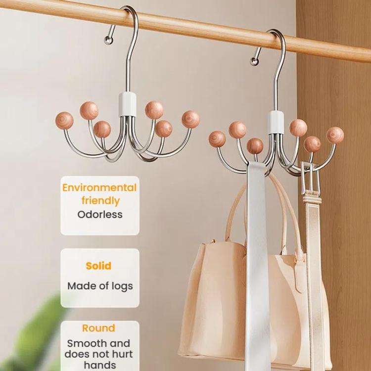 Six Claws Hooks 360 Degree Rotating Wardrobe Bag Hanger Multi-functional Underwear Clothes Storag...