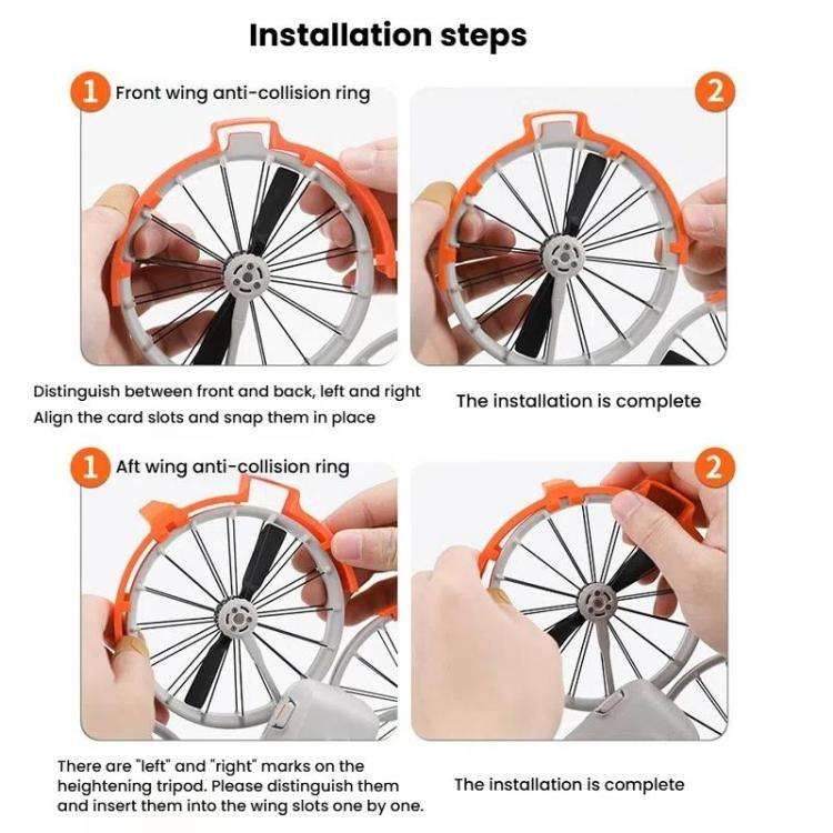 For DJI Flip Drone With Tripod Bumper Ring(Orange)