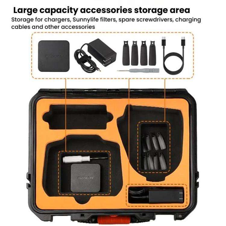 For DJI Flip Sunnylife AQX-19 Waterproof Storage Protective Suitcase Aerial Camera Smooth Flying ...