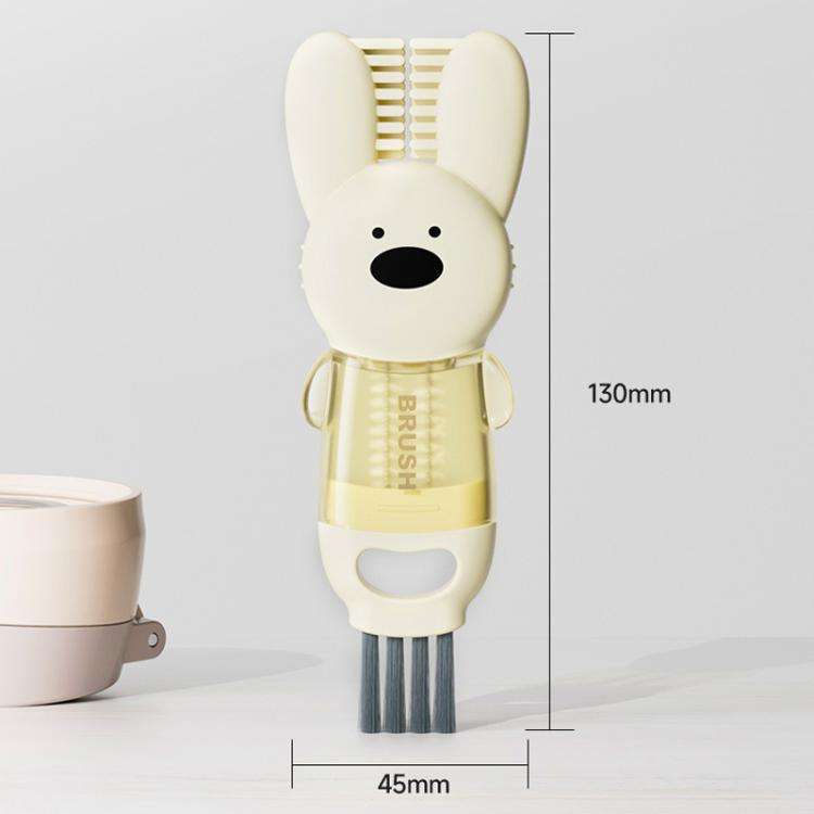 3 In 1 Cup Brush Rabbit Multifunction Crevice Bottle Insulated Mug Groove Rubber Ring Cleaning Br...