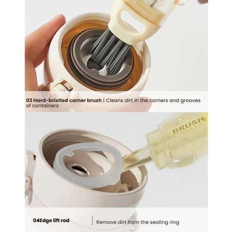 3 In 1 Cup Brush Rabbit Multifunction Crevice Bottle Insulated Mug Groove Rubber Ring Cleaning Br...