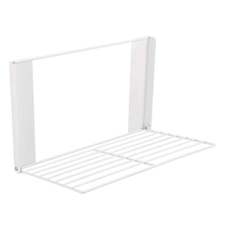 Bathroom Dirty Clothes Shelf Washing Machine Side Folding Wall Mounted Clothes Organizer(White)