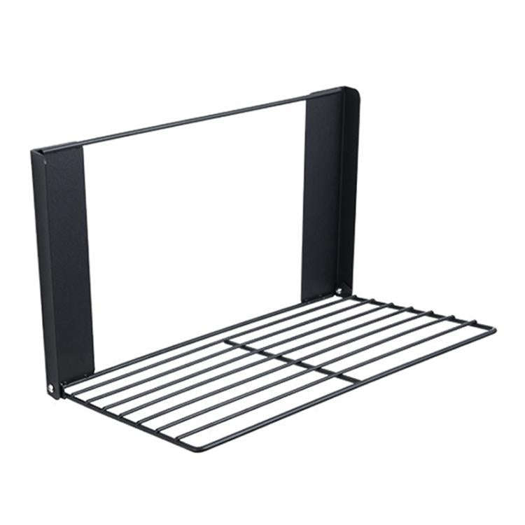 Bathroom Dirty Clothes Shelf Washing Machine Side Folding Wall Mounted Clothes Organizer(Black)