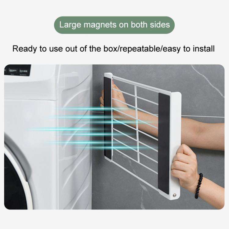 Bathroom Dirty Clothes Shelf Washing Machine Side Folding Wall Mounted Clothes Organizer(White)