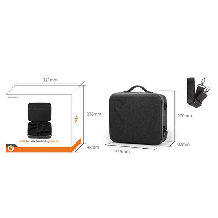 For DJI Flip Sunnylife FP-B959 Organizer Bag Smooth Flying Kit Crossbody Bag(Gray)