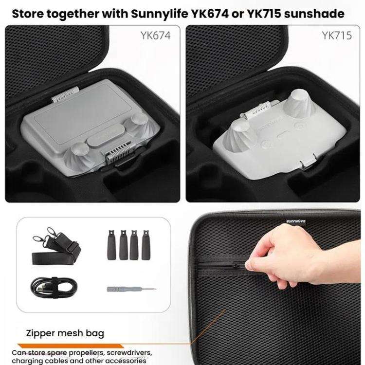 For DJI Flip Sunnylife FP-B959 Organizer Bag Smooth Flying Kit Crossbody Bag(Gray)