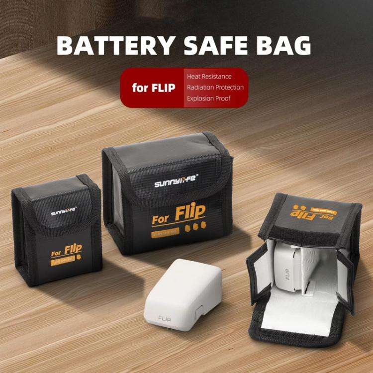 For DJI Flip Sunnylife Battery Explosion Proof Bag Li-ion Safety Storage Bag Flame Retardant Prot...