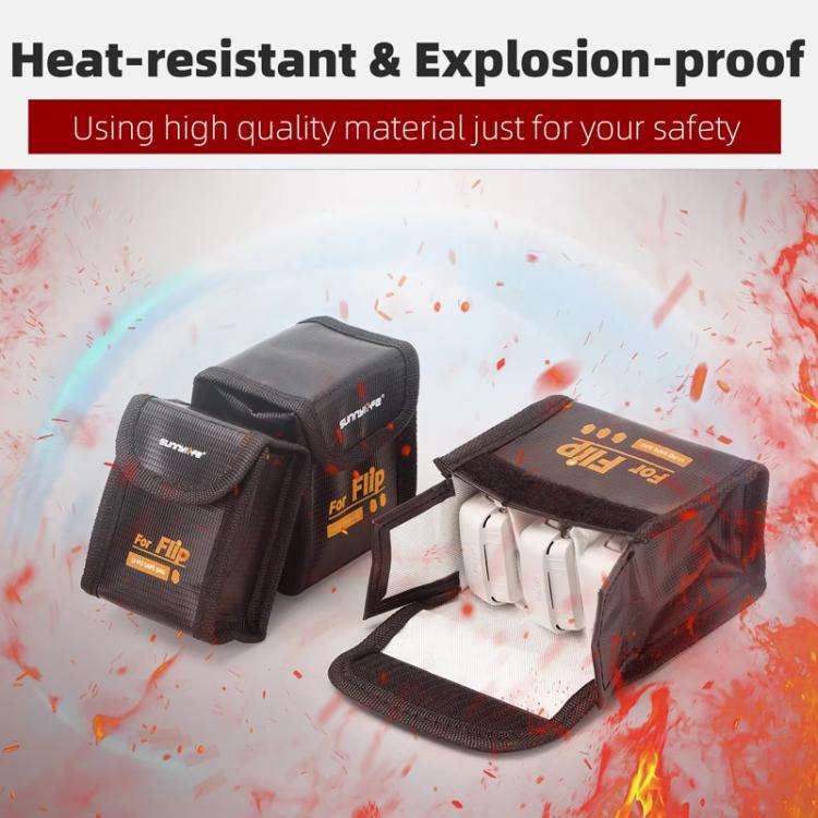 For DJI Flip Sunnylife Battery Explosion Proof Bag Li-ion Safety Storage Bag Flame Retardant Prot...