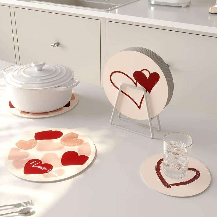 30x30cm Vintage Placemat Round Absorbent Thermal Insulation Table Mat Bar Coaster Dishes Western ...