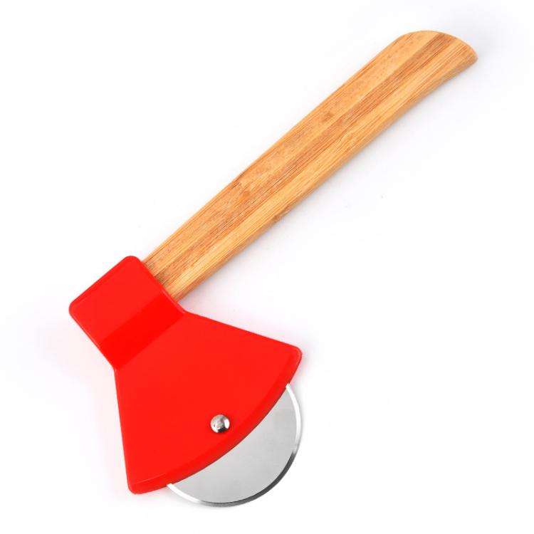 Axe Stainless Steel Pizza Cutter Baking Pizza Roller Knife Round Pie Cutter(Red)