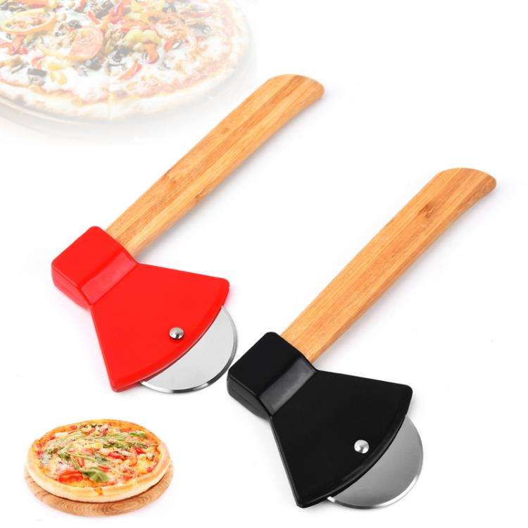 Axe Stainless Steel Pizza Cutter Baking Pizza Roller Knife Round Pie Cutter(Red)