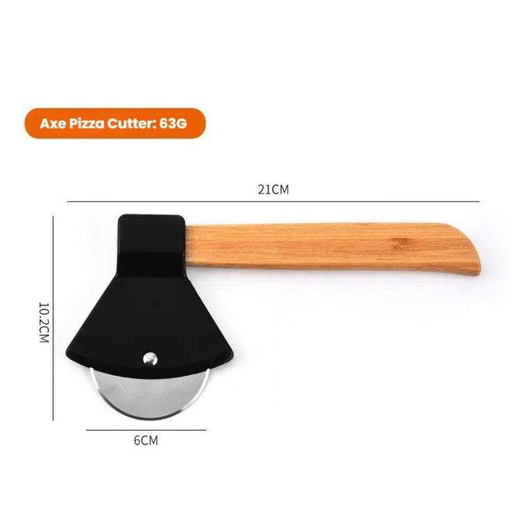 Axe Stainless Steel Pizza Cutter Baking Pizza Roller Knife Round Pie Cutter(Red)
