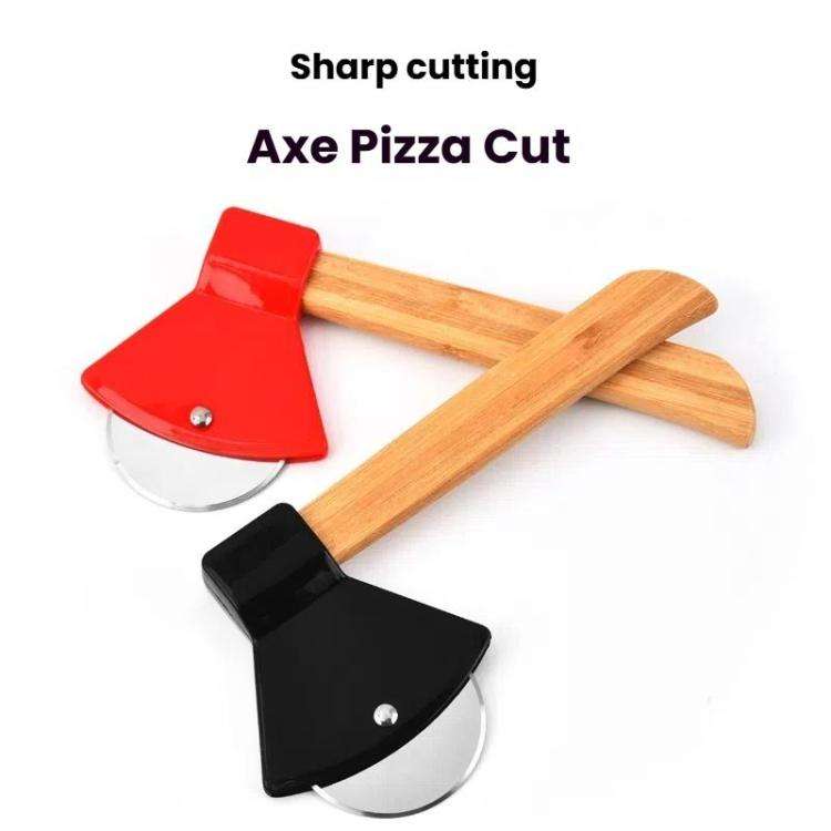 Axe Stainless Steel Pizza Cutter Baking Pizza Roller Knife Round Pie Cutter(Red)
