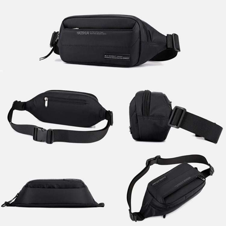 HAOSHUAI Men Outdoor Running Waist Bag Casual Chest Pouch Messenger Bag(Army Green)