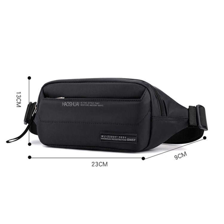 HAOSHUAI Men Outdoor Running Waist Bag Casual Chest Pouch Messenger Bag(Army Green)