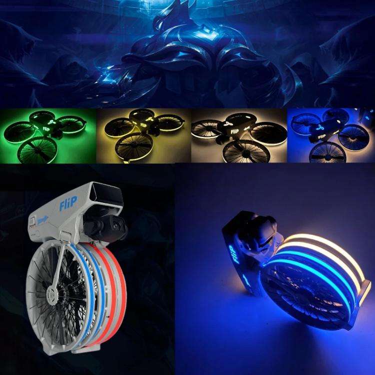 For DJI Flip CQT Drone Light Up Stickers Cool Fuselage Luminous Stickers(Orange)