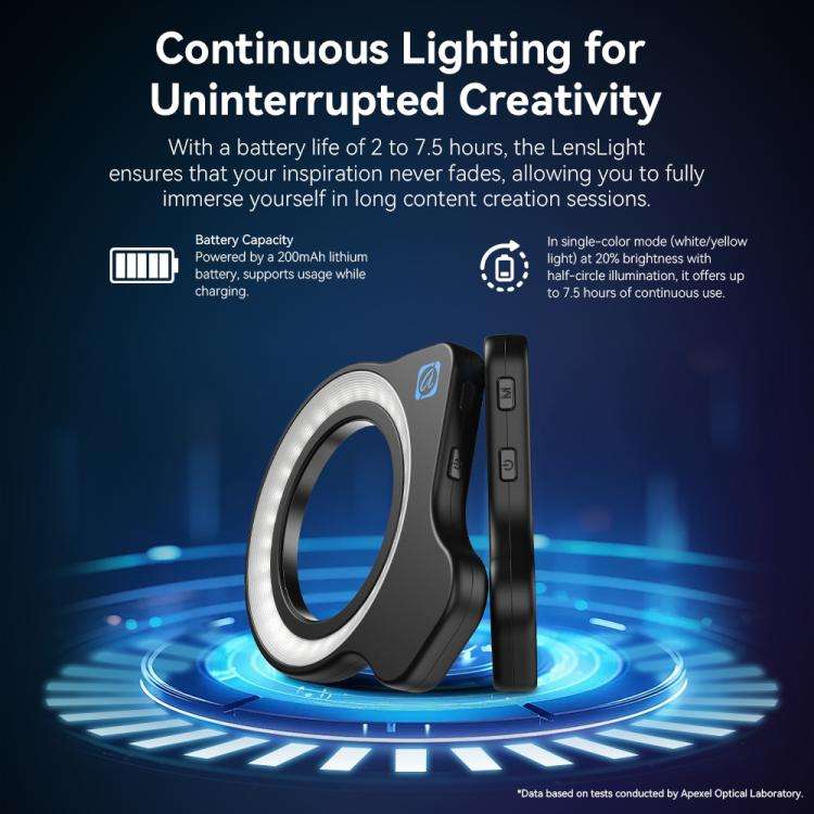APEXEL APL-FL26 Jewelry Food Still Life Tri-color 9-speed Slim Ring Macro Photography Fill Light