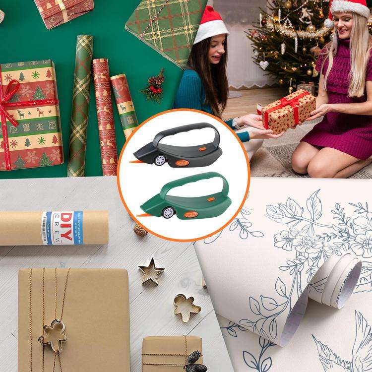 NBJ1 Roll Wrapping Paper Cutter with Handle Paper Cutter(Black)