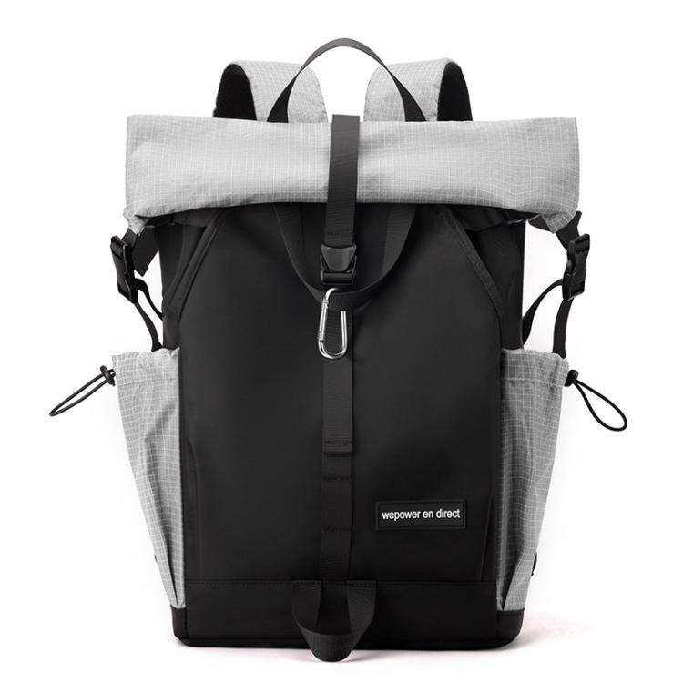 WEPOWER  Men and Women Contrast Color Backpack for Commuting Large-capacity Casual Bag(Gray)