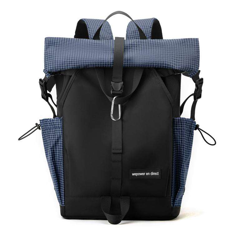 WEPOWER  Men and Women Contrast Color Backpack for Commuting Large-capacity Casual Bag(Deep Blue)