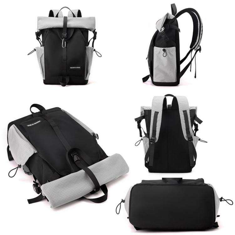 WEPOWER  Men and Women Contrast Color Backpack for Commuting Large-capacity Casual Bag(Black)