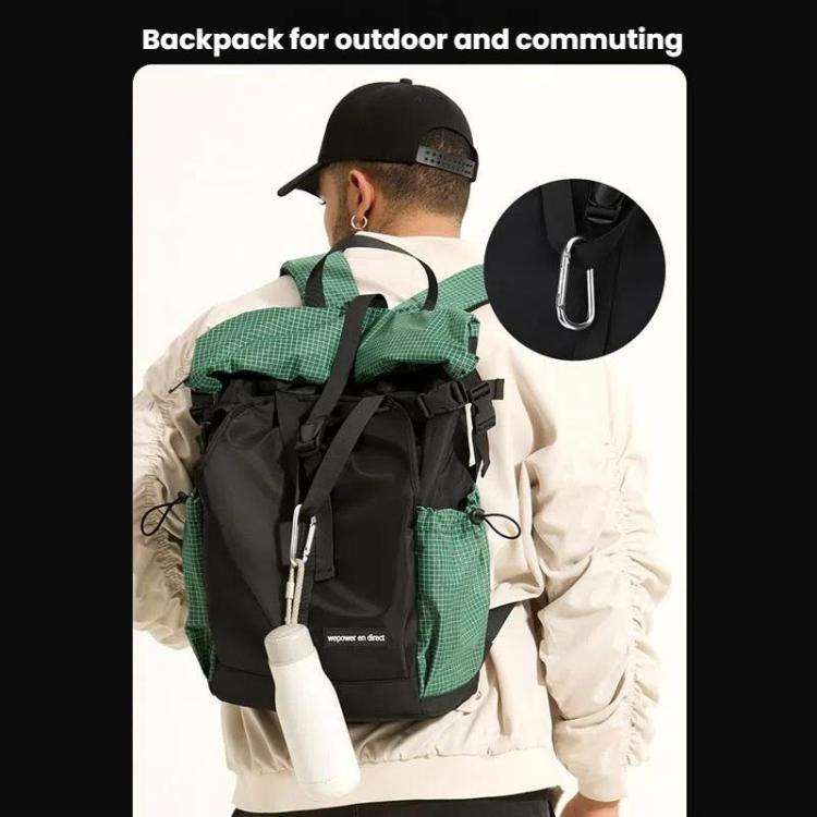 WEPOWER  Men and Women Contrast Color Backpack for Commuting Large-capacity Casual Bag(Black)