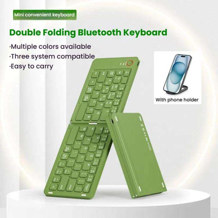 B023 Two Folding Portable Mini Wireless Bluetooth Keyboard Cell Phone Laptop Notebook Office Keyb...
