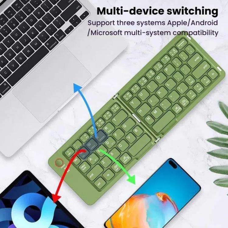 B023 Two Folding Portable Mini Wireless Bluetooth Keyboard Cell Phone Laptop Notebook Office Keyb...