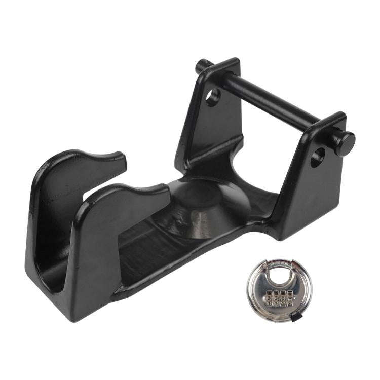 Coupler Gooseneck Hitch Trailer Lock For Heavy Trailer Transporter RV, Color: Black + Combination...