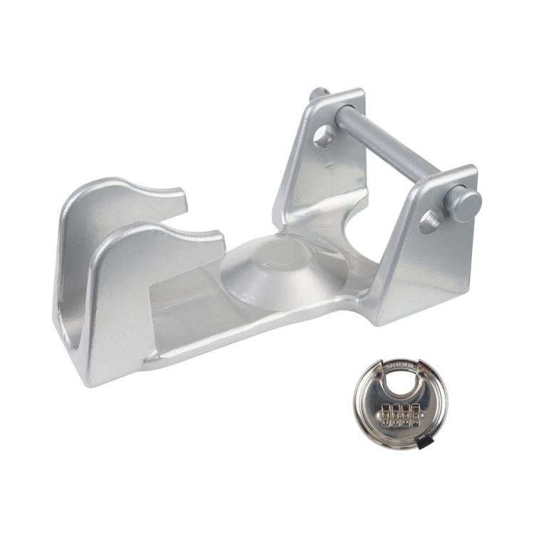 Coupler Gooseneck Hitch Trailer Lock For Heavy Trailer Transporter RV, Color: Silver + Combinatio...