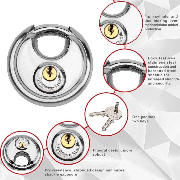 Coupler Gooseneck Hitch Trailer Lock For Heavy Trailer Transporter RV, Color: Silver + Key Lock