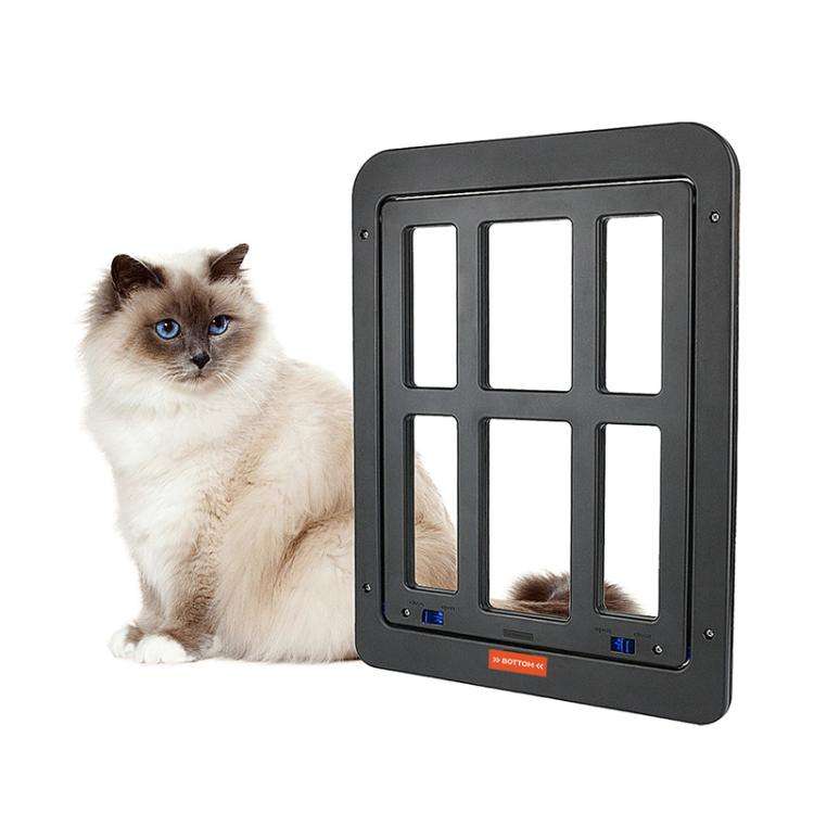 25 x 31.5cm Pet Screen Door Cats And Dogs Free Entry and Exit Lattice Door(Black)