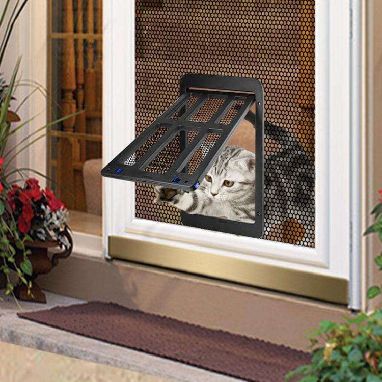 25 x 31.5cm Pet Screen Door Cats And Dogs Free Entry and Exit Lattice Door(Black)