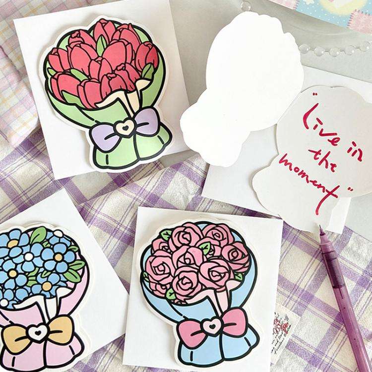 6pcs /Pack Three-dimensional Bouquet Foldable Greeting Card with Envelope(Yellow Sunflower)