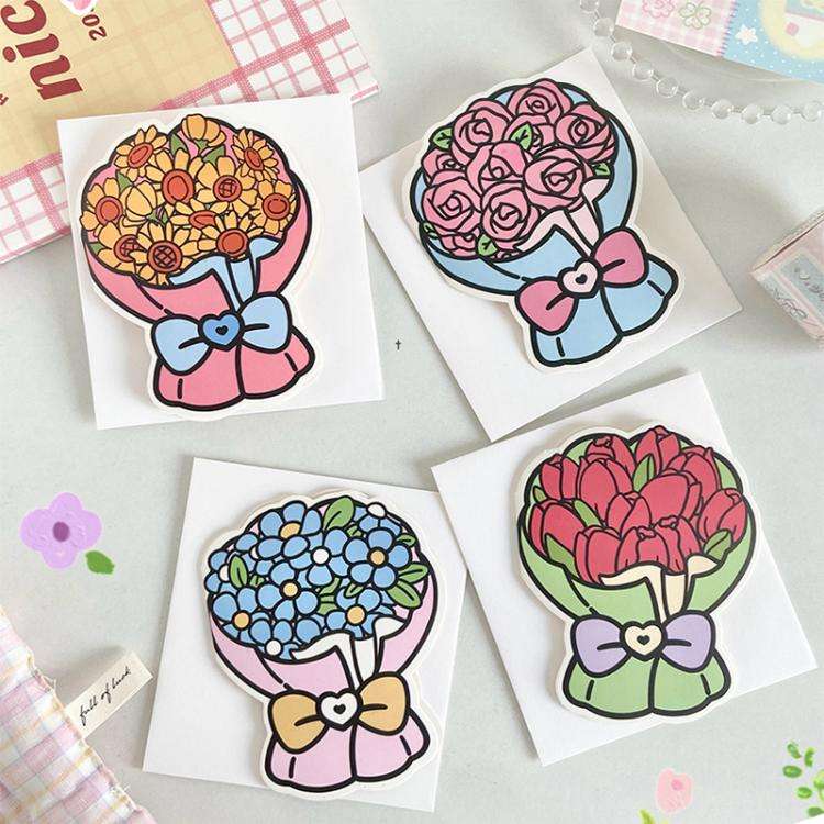 6pcs /Pack Three-dimensional Bouquet Foldable Greeting Card with Envelope(Red Tulip)