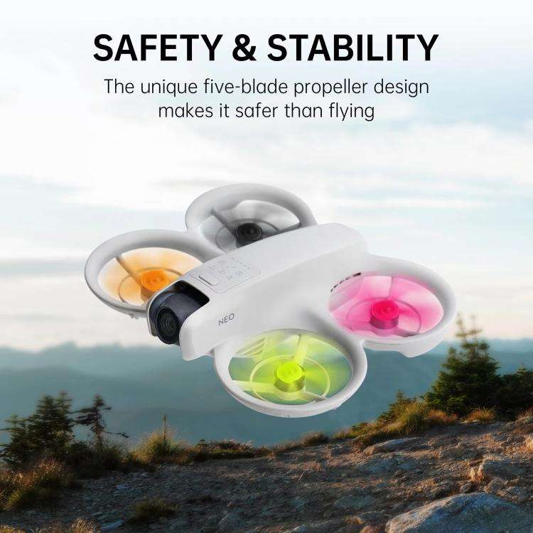 1pair For DJI Neo RCSTQ Drone 5 Blade Paddle Quick Release Replacement Blade(Gray)