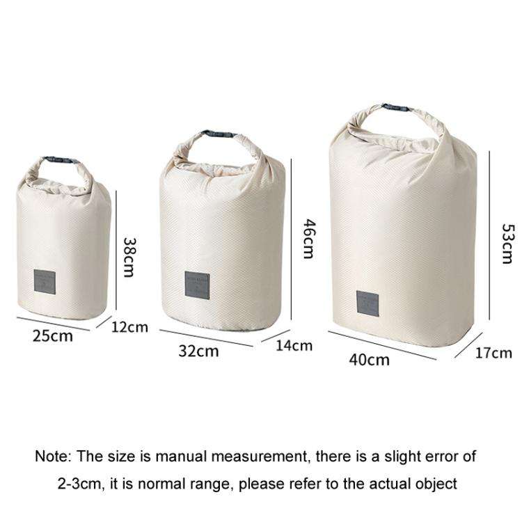 3pcs /Set Roll Mouth Travel Clothes Storage Bag Waterproof Handheld Coat Storage Compressible Dus...